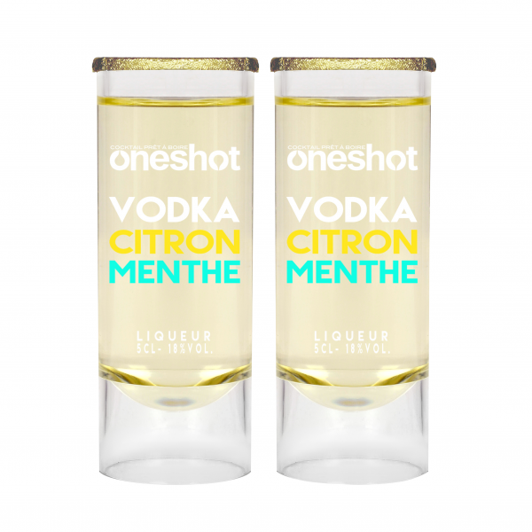 2 Liqueurs de vodka <br> citron-menthe - Oneshot