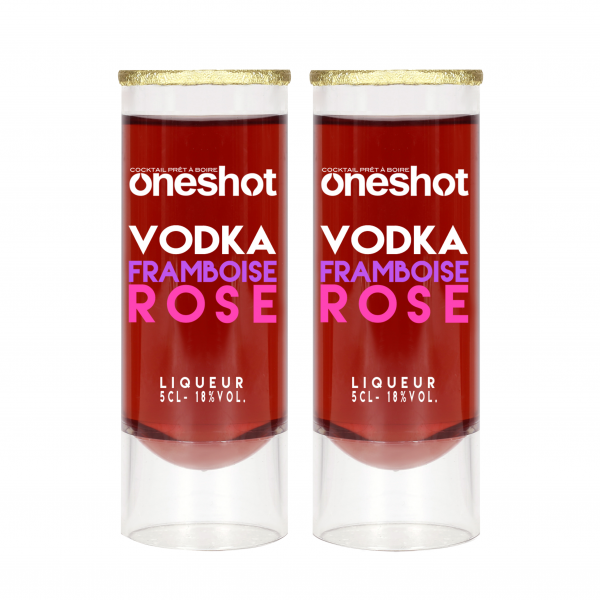2 Liqueurs de vodka <br> framboise-rose - Oneshot